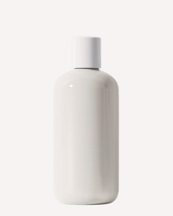 Body Milk in a white bottle with a white cap